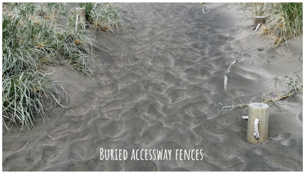 Buried accessway fences
